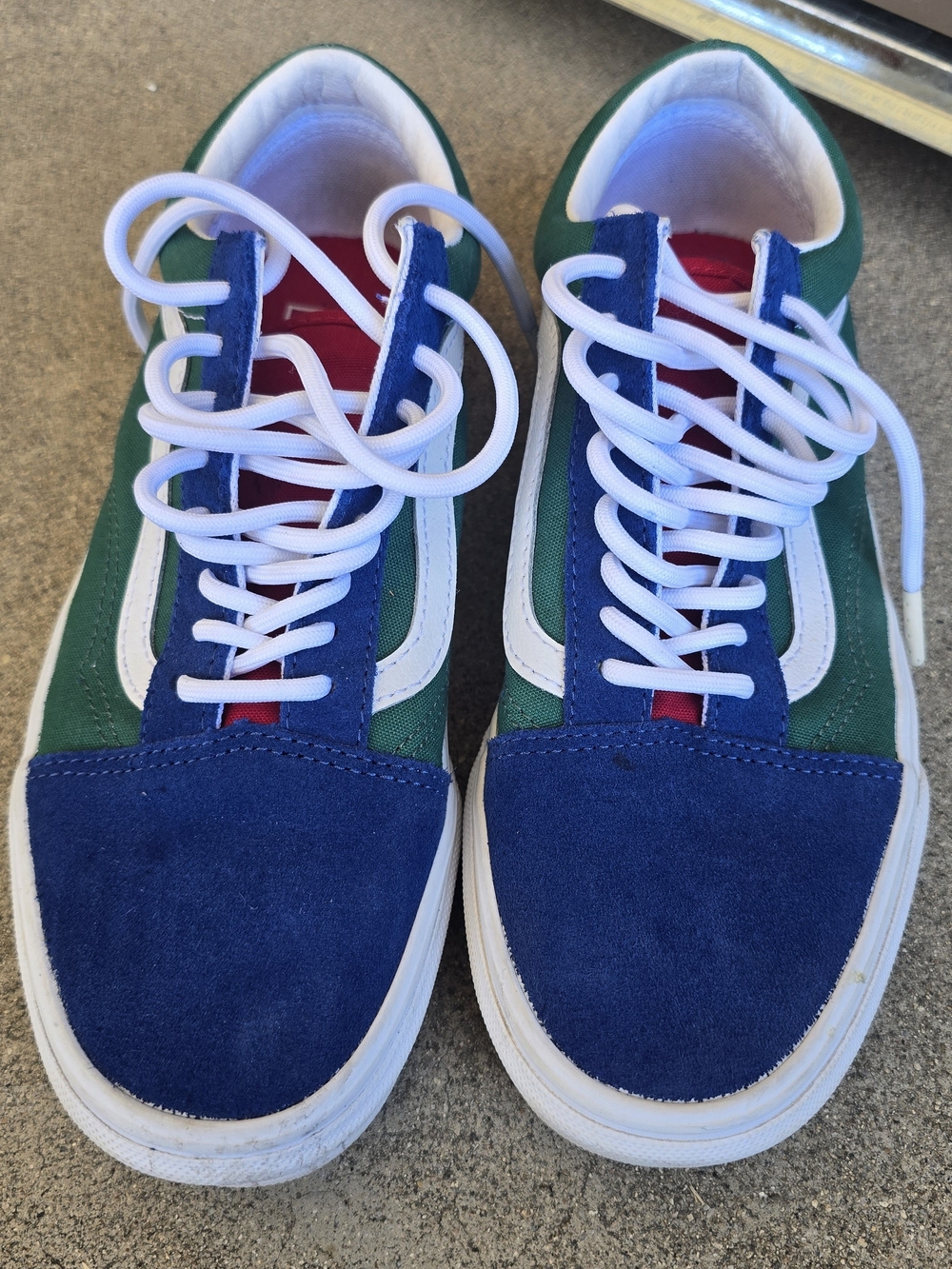 Vans Low-Top Sneakers in Blue, Green, White & Red